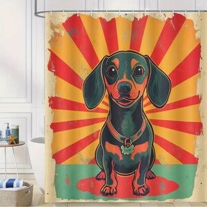 NEW Colorful Dachshund Dog Shower Curtain
